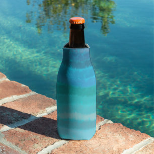Enfriador De Botellas Olas Saladas Turquesas en la Playa Costera