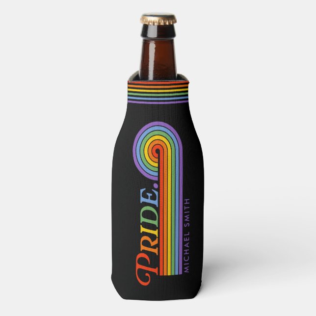 Enfriador De Botellas Orgullo Mes Arcoiris Amor LGBTQ (Frente de la botella)