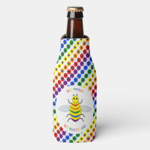 Enfriador De Botellas Orgulloso arcoíris y flores de la comunidad LGBT