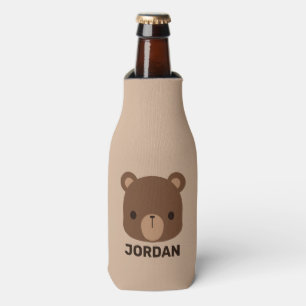 Enfriador De Botellas Oso marrón lindo con nombre personalizado