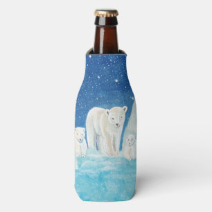 Enfriador De Botellas Osos polares y Ilustracion paisajístico nevado