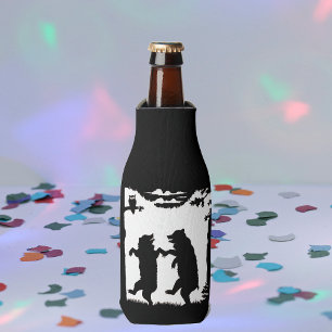 Enfriador De Botellas Osos Vintage Dancing Bears Black Silhouette Treys 