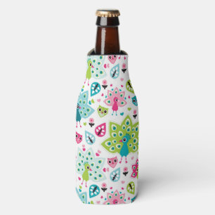 Enfriador De Botellas pájaro y búho del pavo real