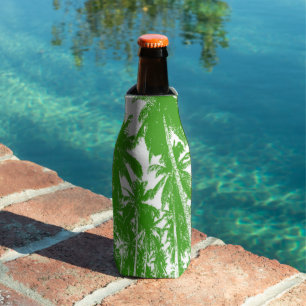 Enfriador De Botellas Palmeras tropicales en un diseño posterizado