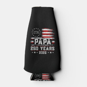 Enfriador De Botellas Papa Americano Hombre Bandera 250 Años 4 de Julio