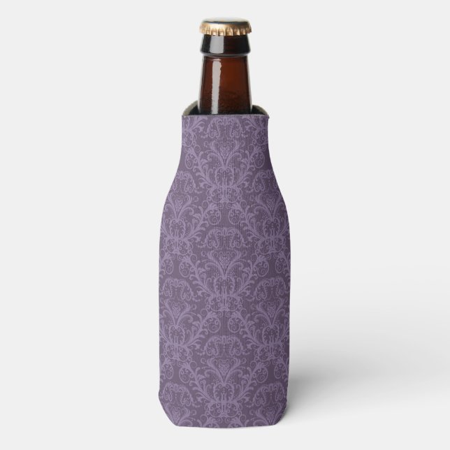 Enfriador De Botellas Papel morado floral 2 (Frente de la botella)