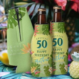 Enfriador De Botellas Paraiso Tropical Cumpleaños Anual Verde