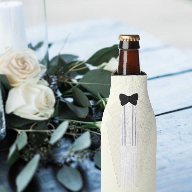 Enfriador De Botellas Partido Bridal Tuxedo Mejor Boda de Frasco (Subido por el creador)