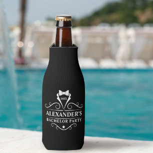 Enfriador De Botellas Partido del bachiller Tuxedo Tie Negro