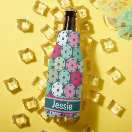 Enfriador De Botellas Pastel Bolas de pollo en verde oscuro, con nombre