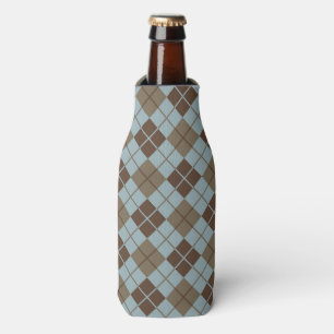 Enfriador De Botellas Patrón argyle en azul y taúpe