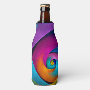 Enfriador De Botellas Patrón azul rosado del arte del resumen floral mod