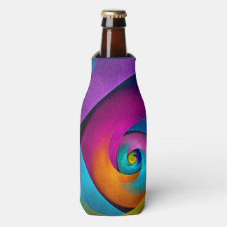 Enfriador De Botellas Patrón azul rosado del arte del resumen floral mod