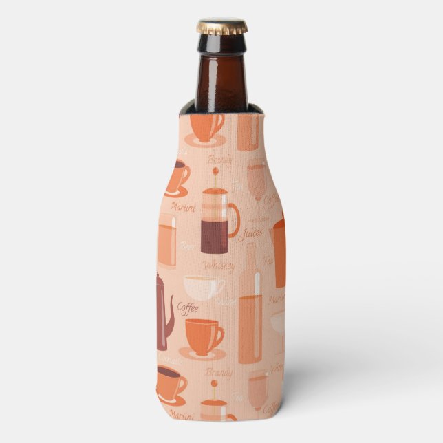 Enfriador De Botellas Patrón con bebidas y texto (Frente de la botella)