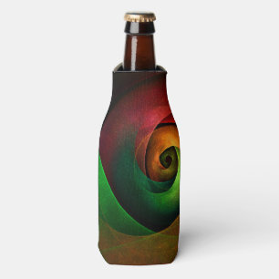 Enfriador De Botellas Patrón de arte abstracto moderno de floración verd