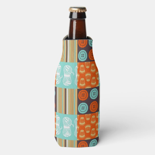Enfriador De Botellas Patrón de arte pop - costura (Frente de la botella)