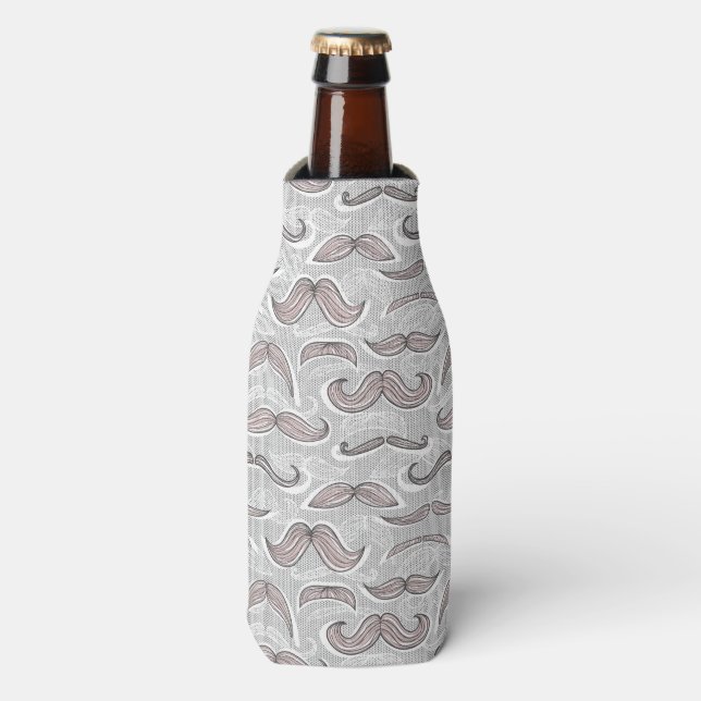 Enfriador De Botellas Patrón de bigote de moda (Frente de la botella)