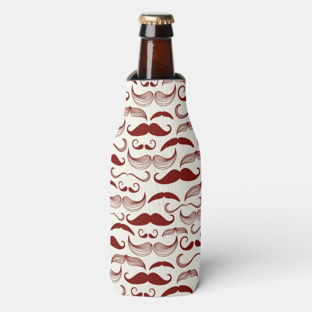 Enfriador De Botellas Patrón de bigote, estilo retro 3 (Frente de la botella)