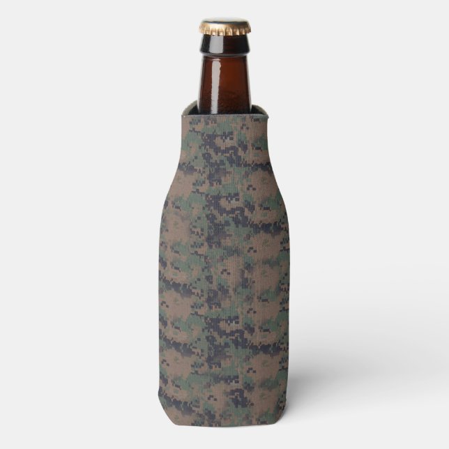 Enfriador De Botellas Patrón de bosque digital militar (Frente de la botella)