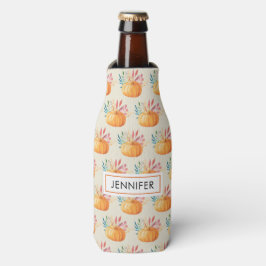 Enfriador De Botellas Patrón de calabaza de color de agua Naranja suave