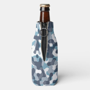 Enfriador De Botellas Patrón de camuflaje de camo en tonos azules
