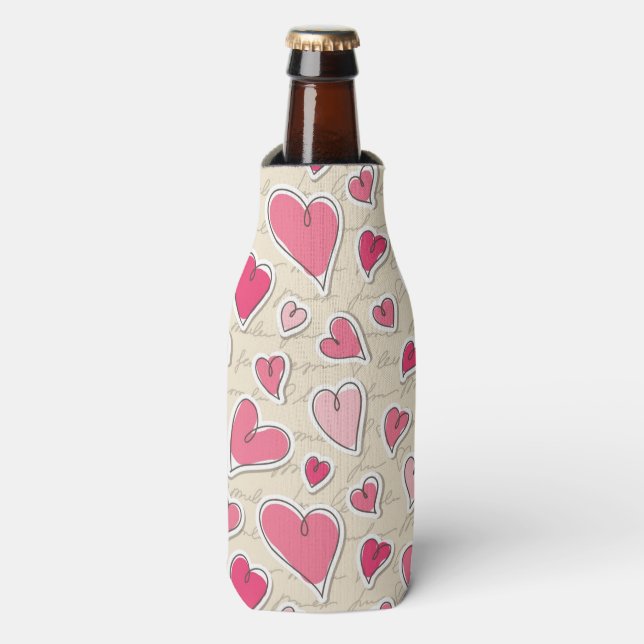 Enfriador De Botellas Patrón de corazones (Frente de la botella)