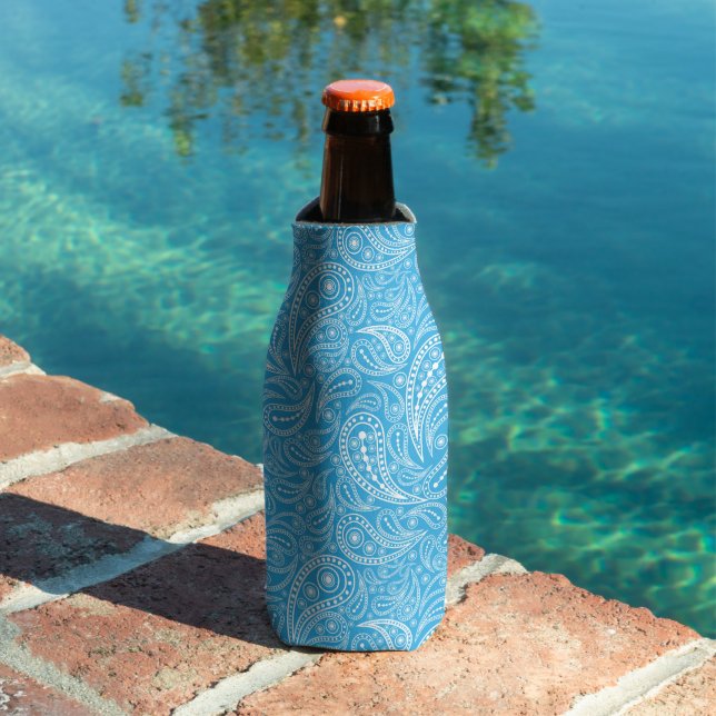 Enfriador De Botellas Patrón de Cyan paisley (Piscina in situ)