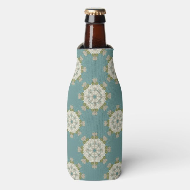 Enfriador De Botellas Patrón de Damasco con elementos abstractos (Frente de la botella)