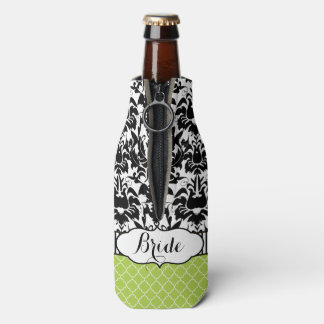 Enfriador De Botellas Patrón de Damasco de estilo vintage de una novia r