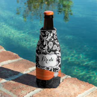 Enfriador De Botellas Patrón de Damasco de estilo vintage de una novia r
