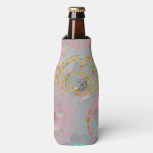 Enfriador De Botellas Patrón de flores coloridas con líneas gráficas pun
