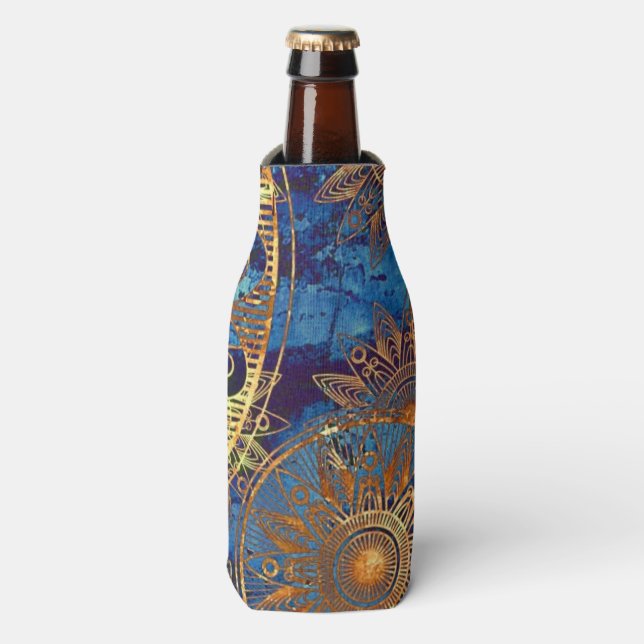Enfriador De Botellas Patrón de fondo de arte (Frente de la botella)