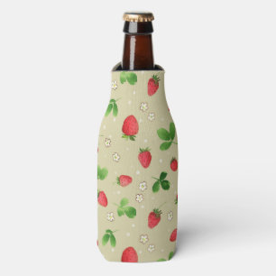 Enfriador De Botellas Patrón de fresas acuarelas