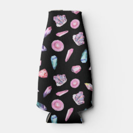 Enfriador De Botellas Patrón de geodesia y cristales de acuarela