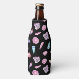 Enfriador De Botellas Patrón de geodesia y cristales de acuarela