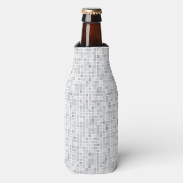 Enfriador De Botellas Patrón de mosaicos grises (Frente de la botella)