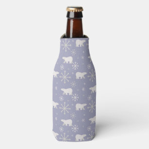 Enfriador De Botellas Patrón de navidades con osos polares y copos de ni
