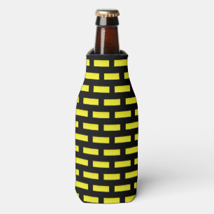 Enfriador De Botellas Patrón de pared negro y amarillo