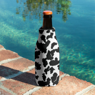 Enfriador De Botellas Patrón de piel de vaca en negro y blanco