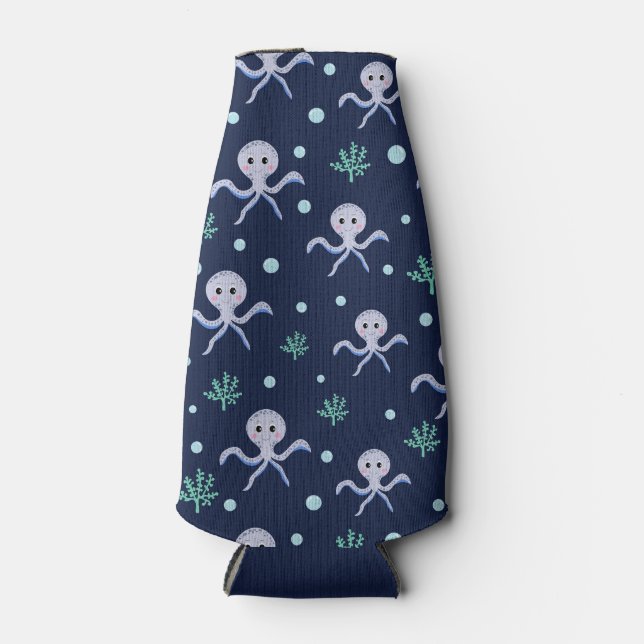 Enfriador De Botellas Patrón de pulpo bajo el mar (Anverso)