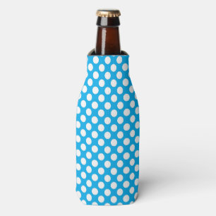 Enfriador De Botellas Patrón de puntos de polka azul y blanco