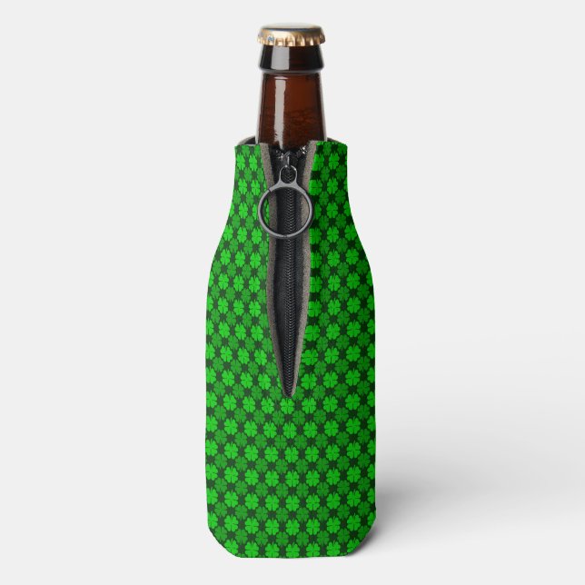 Enfriador De Botellas Patrón de Shamrock del Día de San Patricio (Reverso de la botella)