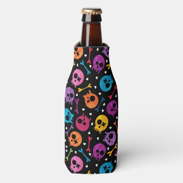 Enfriador De Botellas Patrón de Skulls (Frente de la botella)