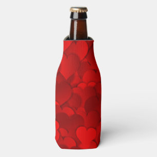 Enfriador De Botellas Patrón de textura de corazones de amor rojo románt