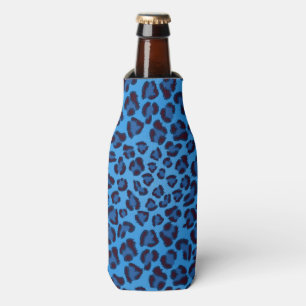 Enfriador De Botellas patrón de textura de leopardo azul