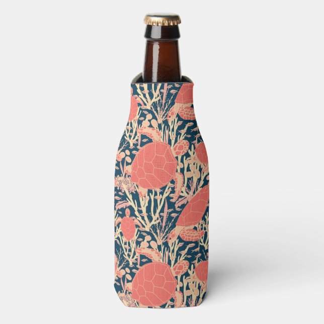 Enfriador De Botellas Patrón de tortugas marinas (Frente de la botella)