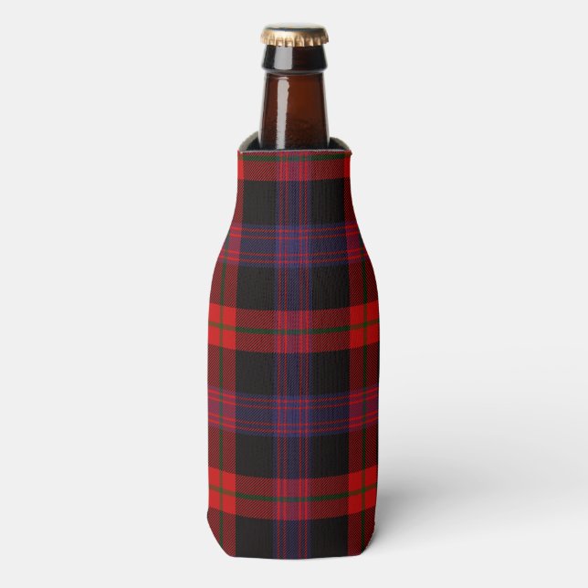 Enfriador De Botellas Patrón escocés marrón de clan tartán (Frente de la botella)