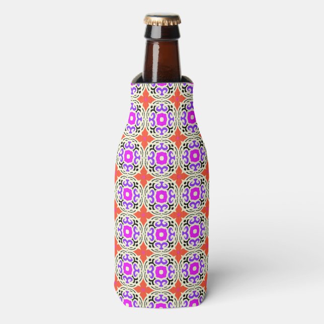 Enfriador De Botellas Patrón étnico con motivos marroquíes (Frente de la botella)