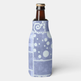 Enfriador De Botellas Patrón Floral de Gingan Azul de Colcha Loca