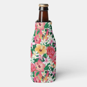 Enfriador De Botellas Patrón floral de Hibiscus tropical